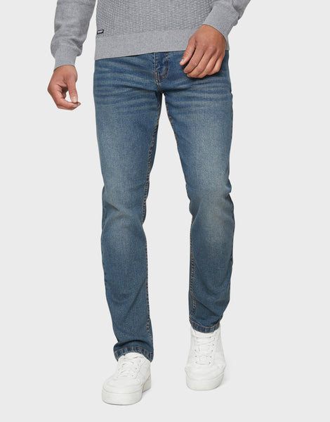 Men's Dirty Wash Blue Slim Fit Jeans – Threadbare