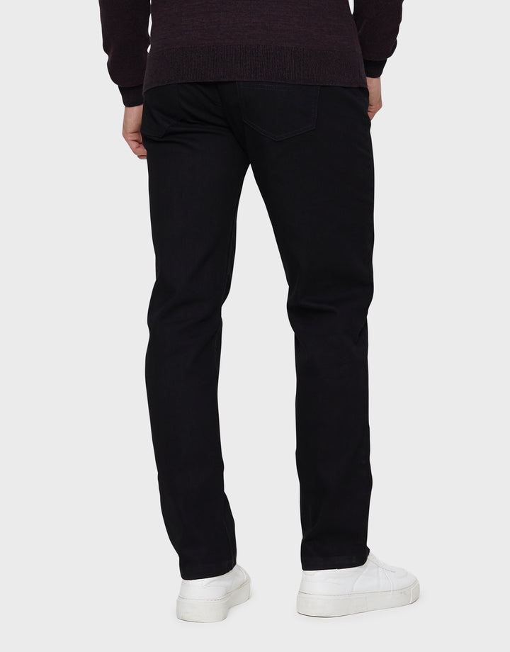 Black Straight Leg Belted Jeans