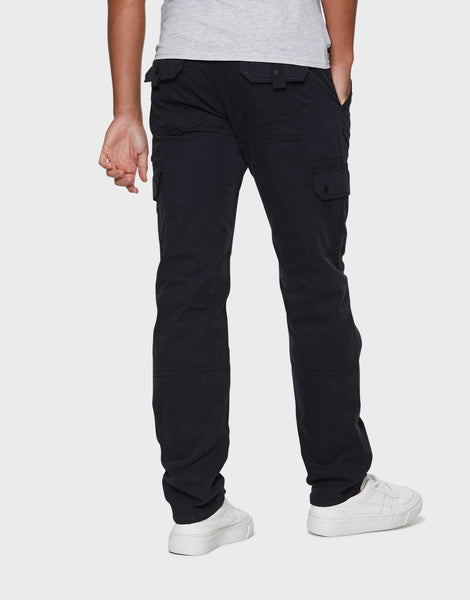 Men's Black Belted Cargo Trousers – Threadbare