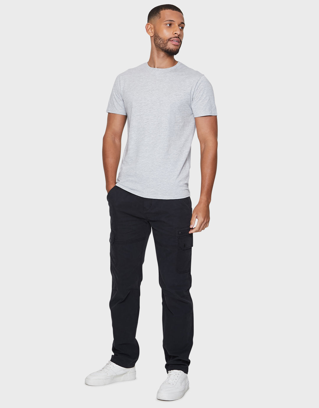 Black Belted Cargo Trousers