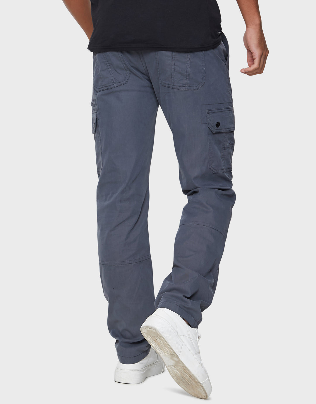 Charcoal Grey Belted Cargo Trousers