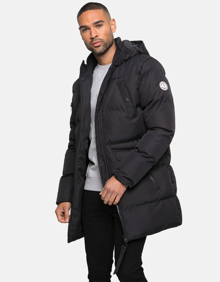 Black Longline Padded Jacket