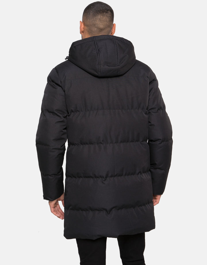 Black Longline Padded Jacket
