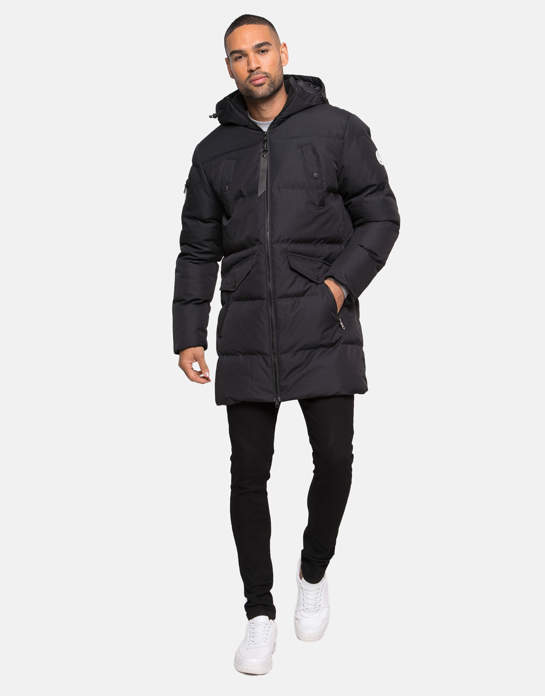 Black Longline Padded Jacket