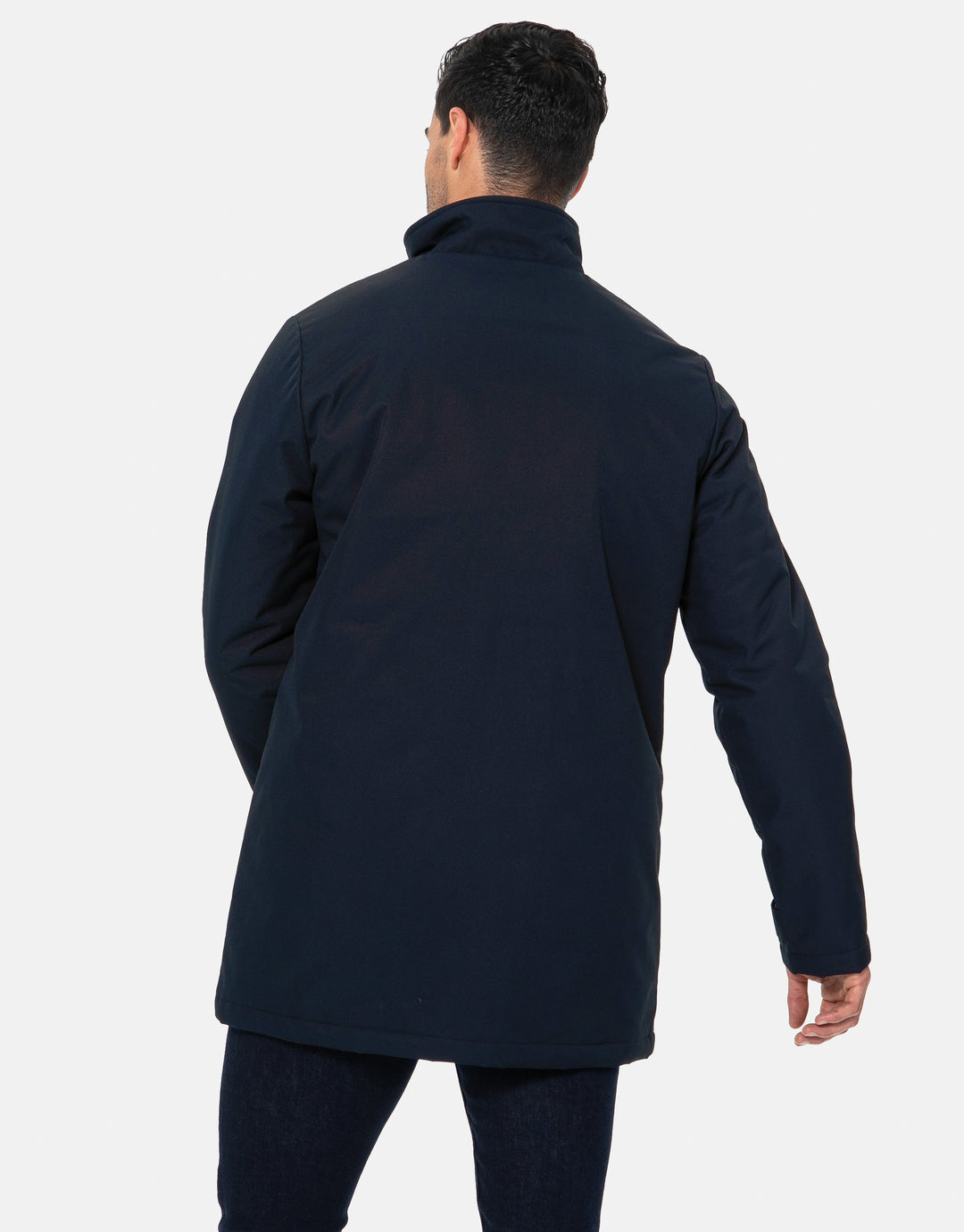 Navy Funnel Neck Lightweight Mac