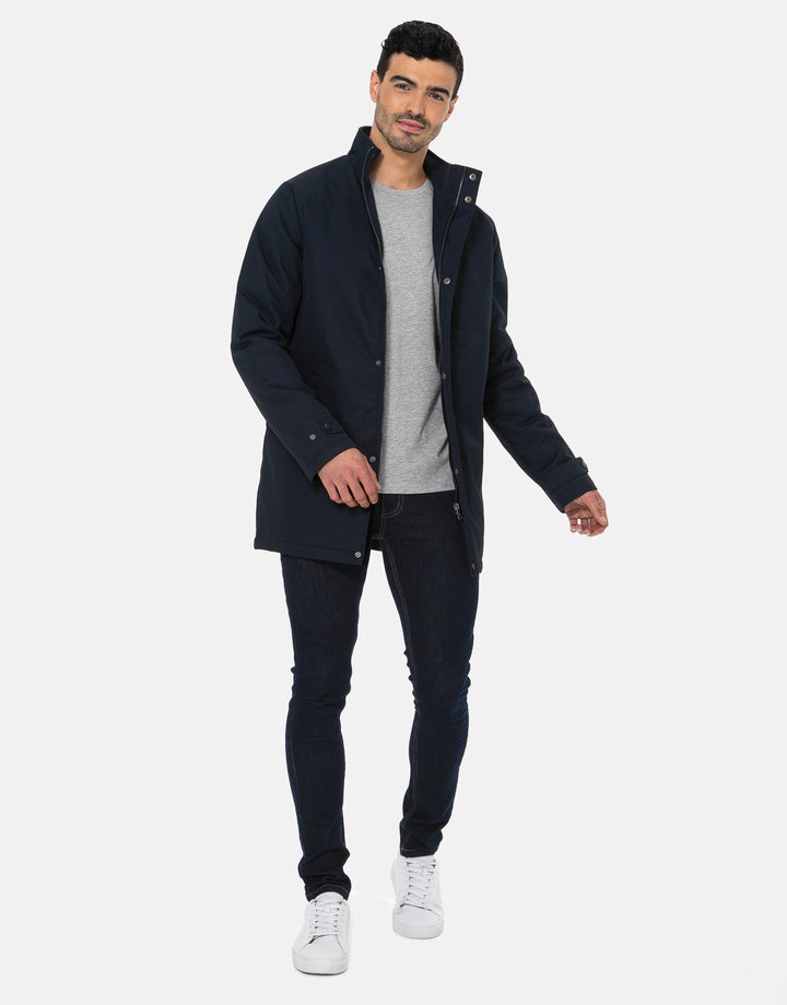 Navy Funnel Neck Lightweight Mac