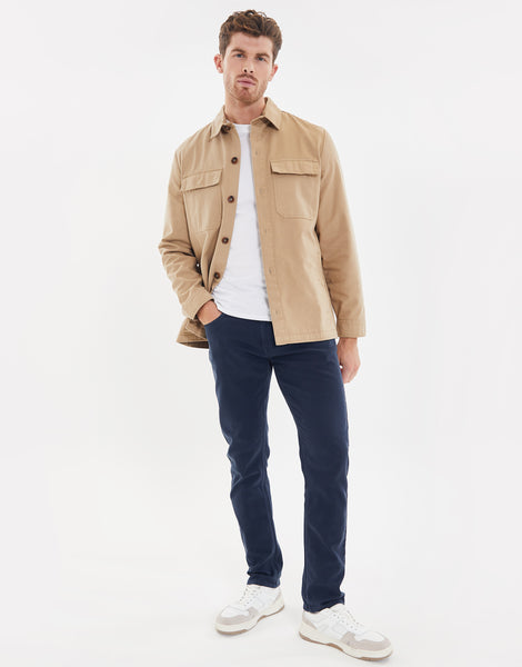 Men's Stone Cotton Shacket – Threadbare