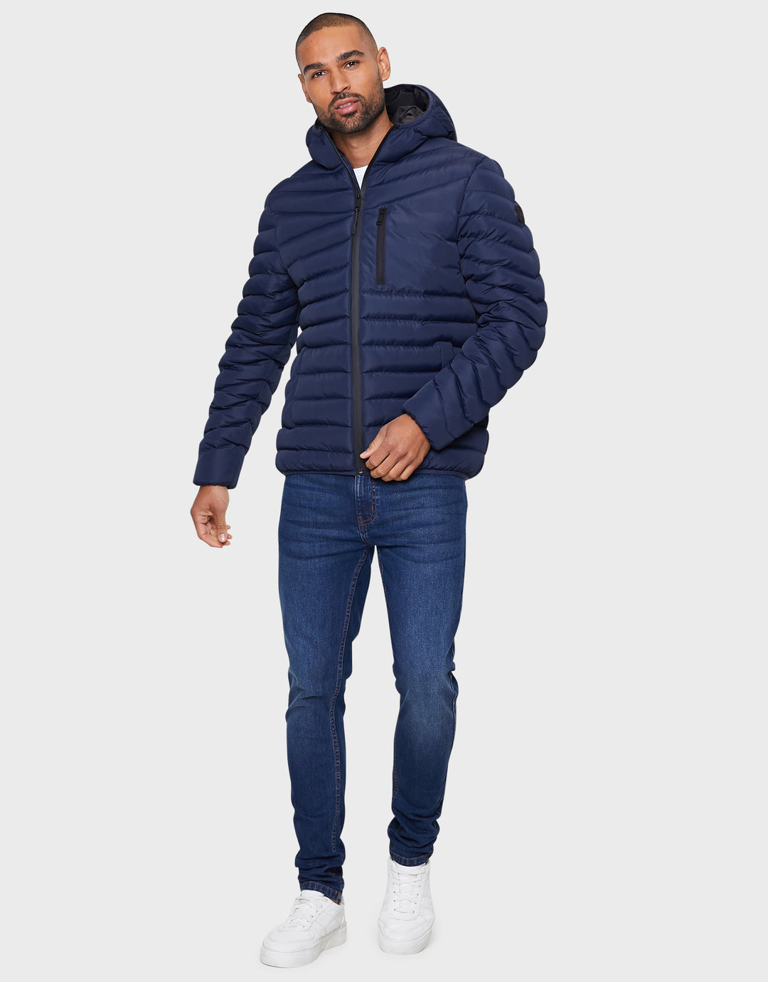 Navy Hooded Puffer Jacket
