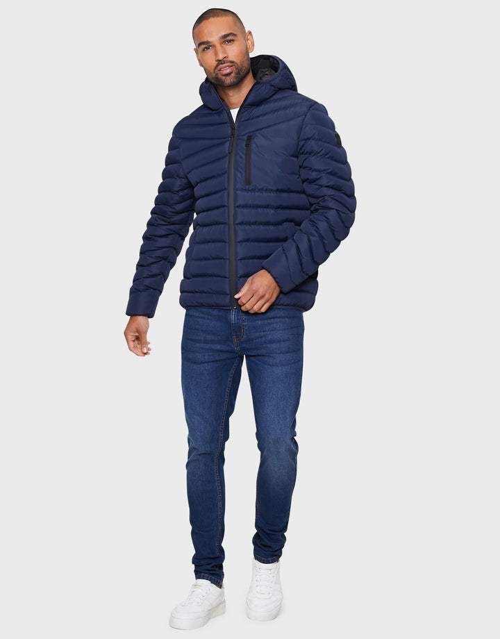 Navy Hooded Puffer Jacket
