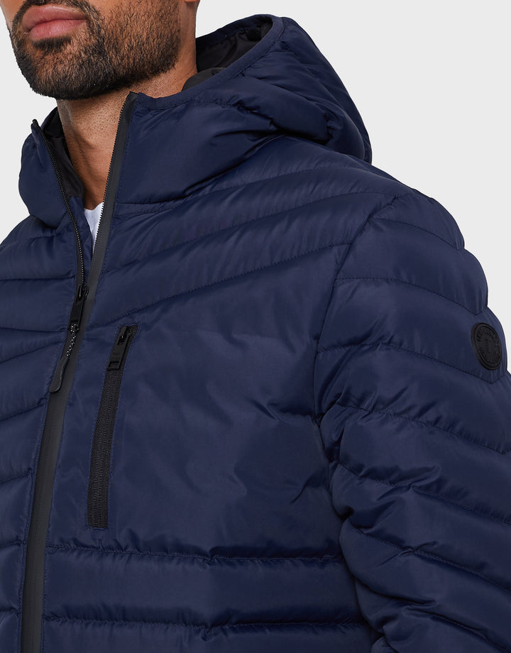 Navy Hooded Puffer Jacket