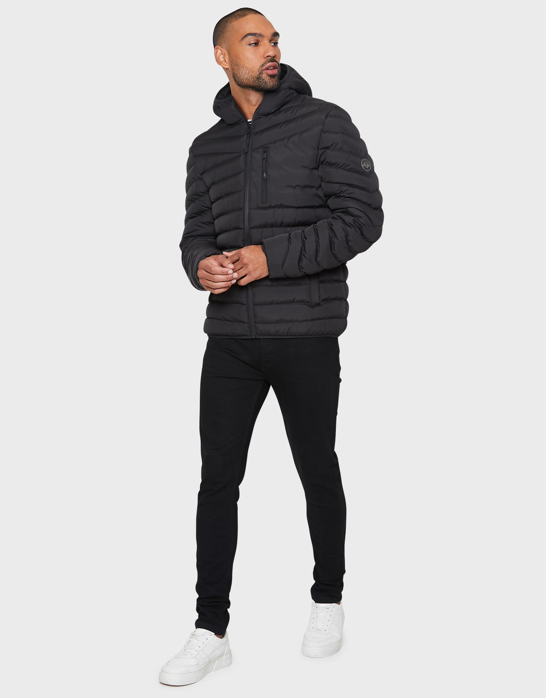 Black Hooded Puffer Jacket