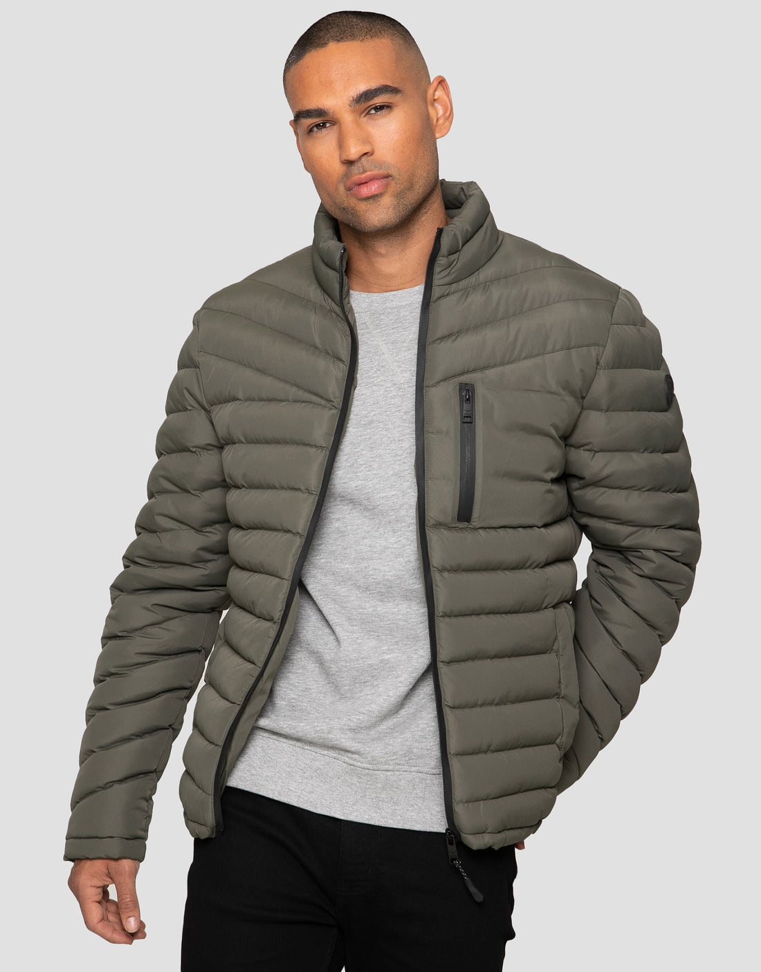 Men's Khaki Lightweight Puffer Jacket – Threadbare