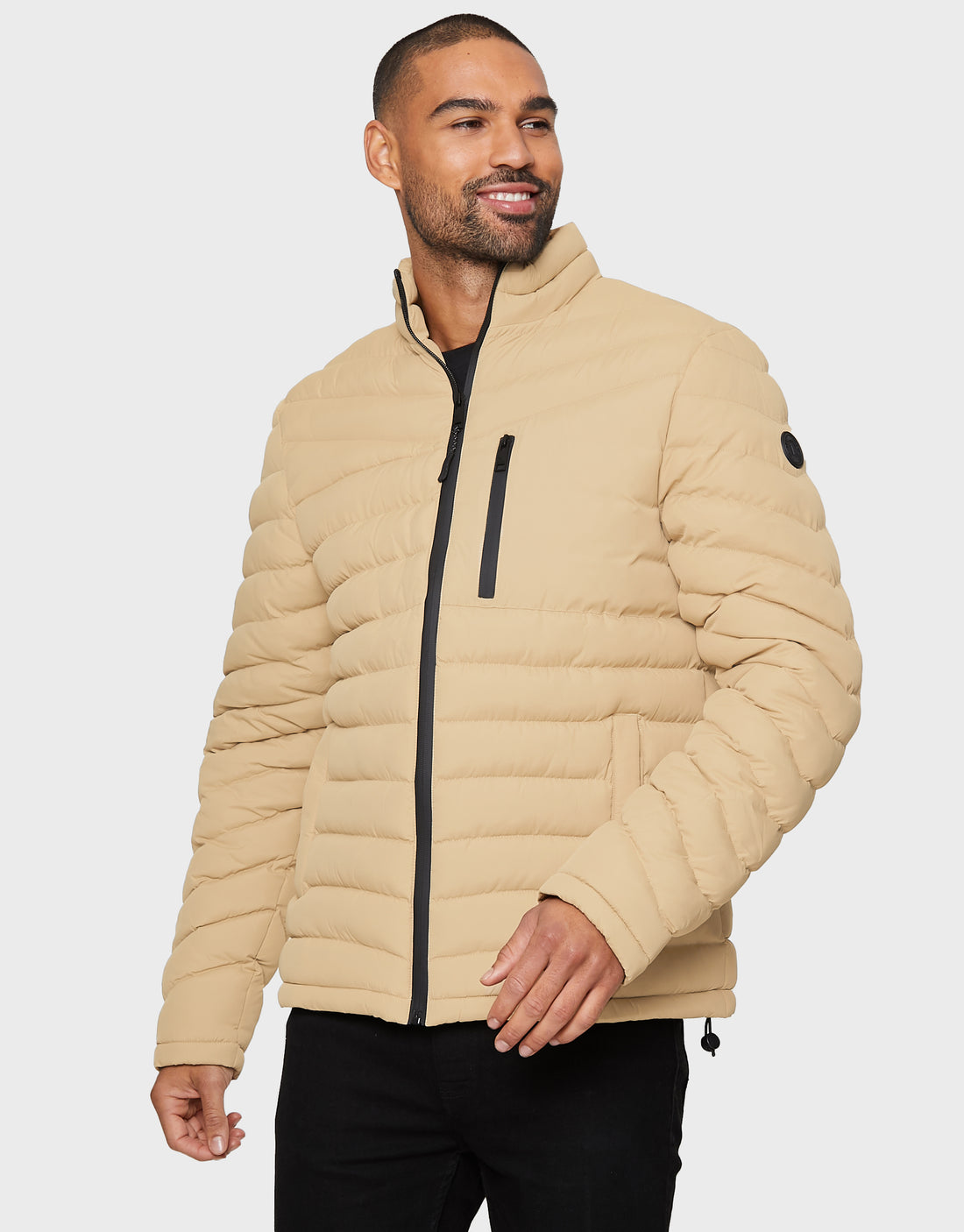 Men's Tan Lightweight Padded Puffer Jacket – Threadbare