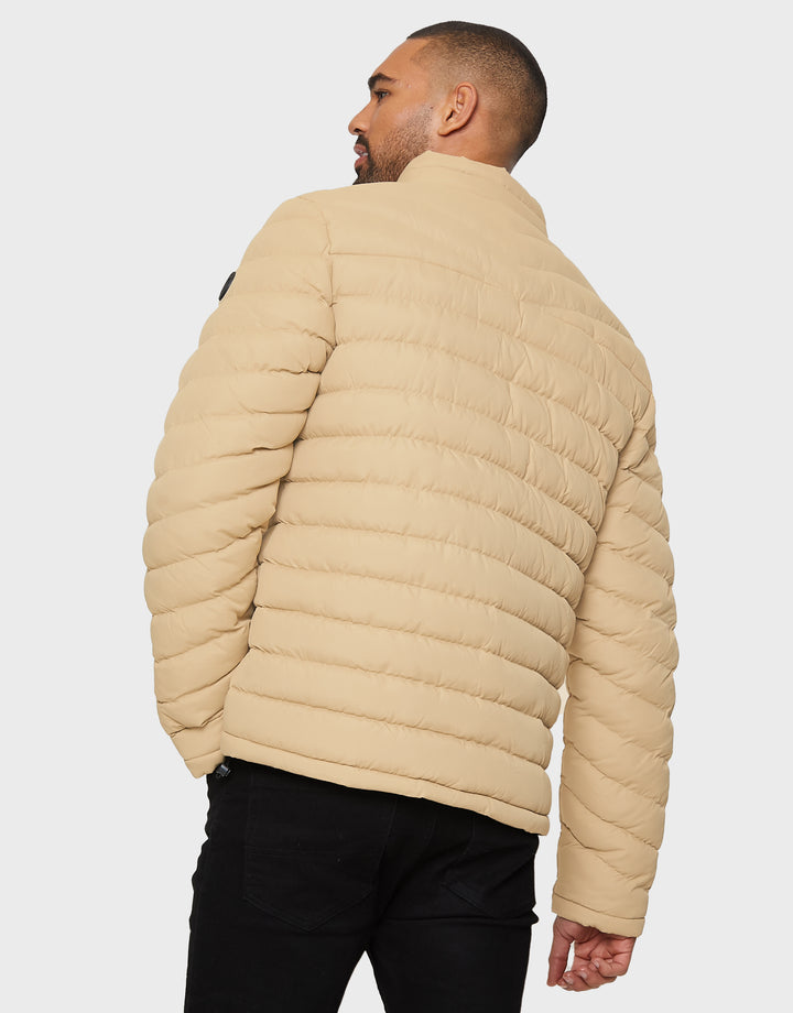 Tan Brown Lightweight Puffer Jacket