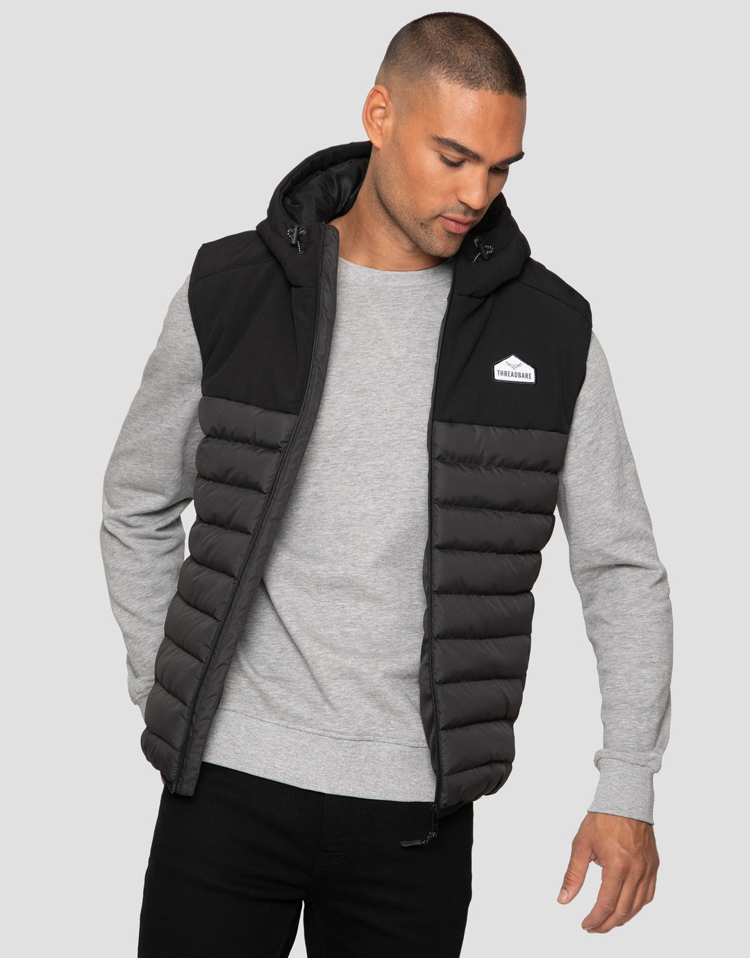 Black Hooded Gilet