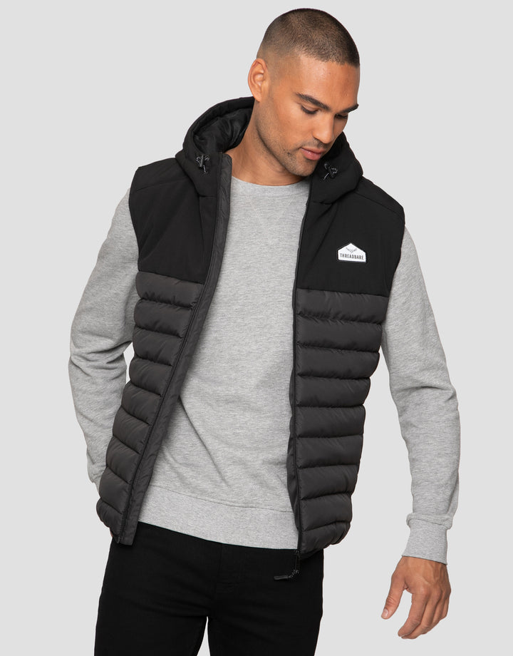 Black Hooded Gilet