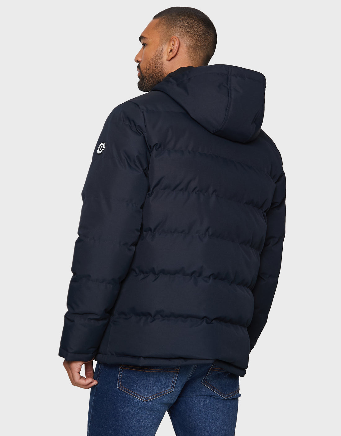 Men's Navy Blue Padded Hooded Utility Coat – Threadbare