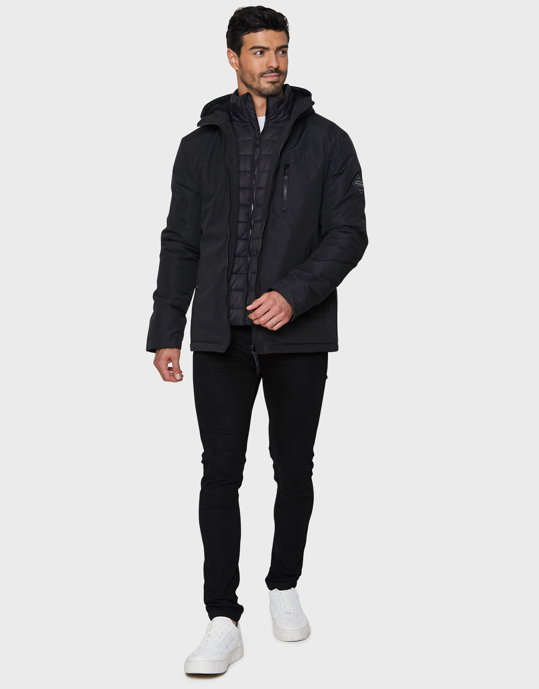 Black Mock Layer Coat
