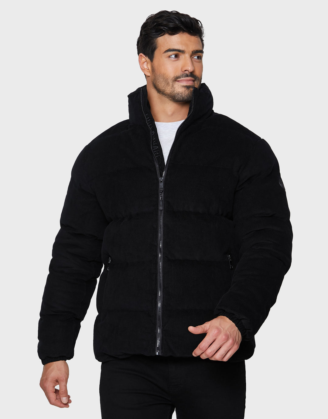 Black Cord Puffer Jacket