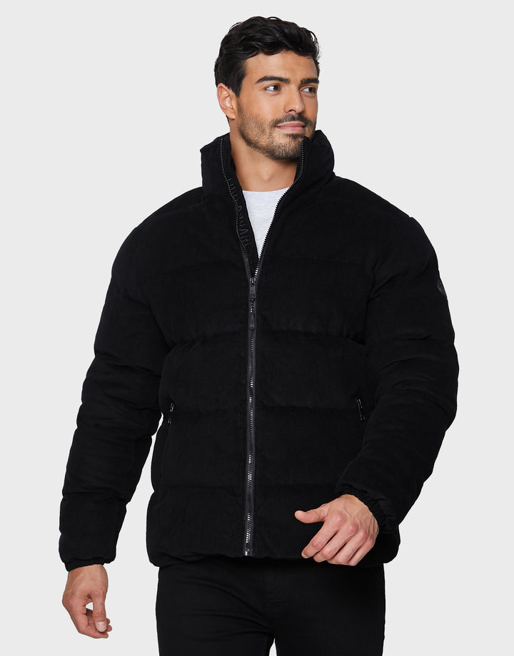 Black Cord Puffer Jacket