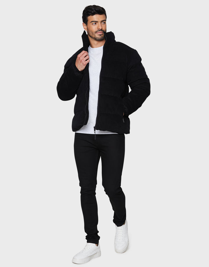 Black Cord Puffer Jacket