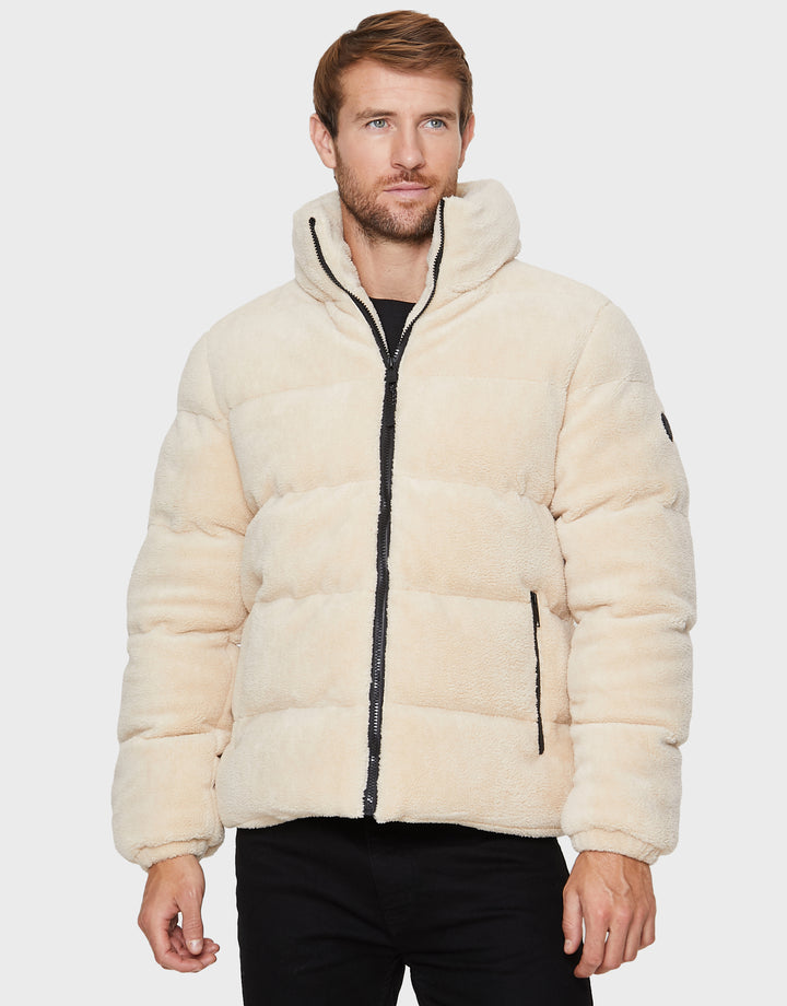 Stone Faux Borg Jacket