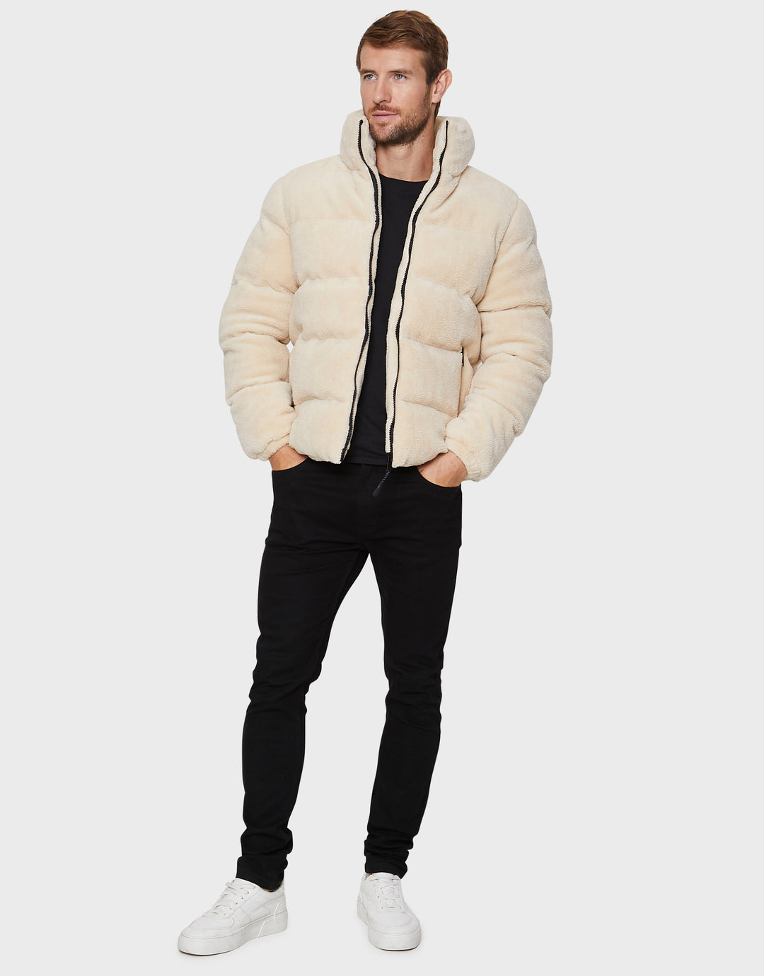 Stone Faux Borg Jacket