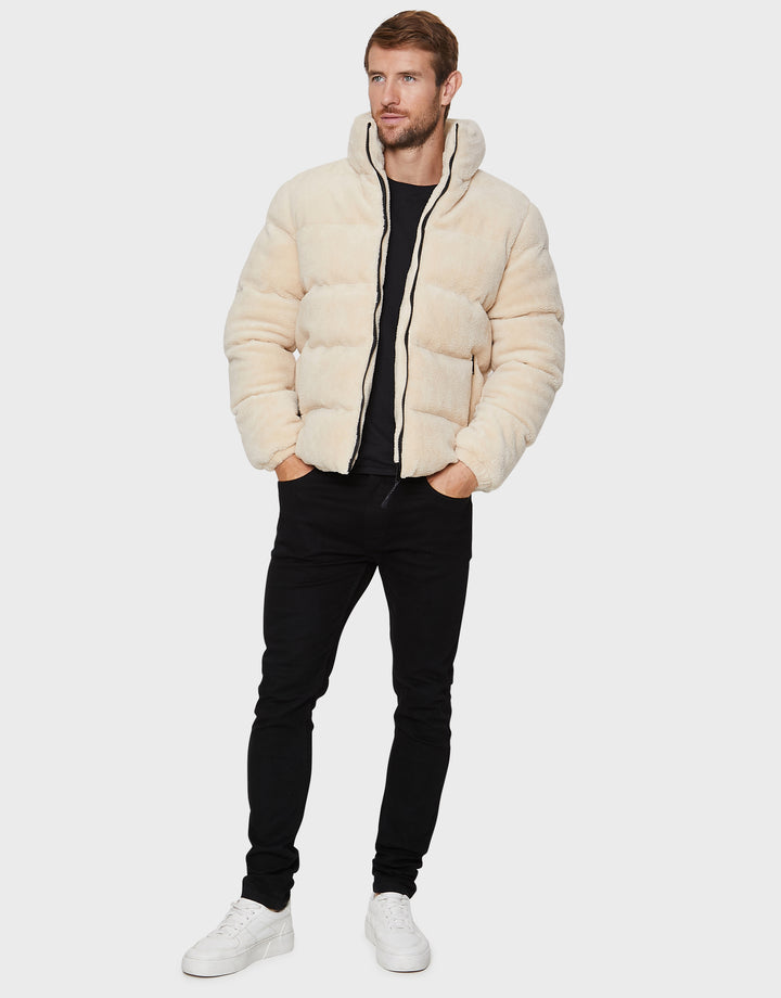 Stone Faux Borg Jacket