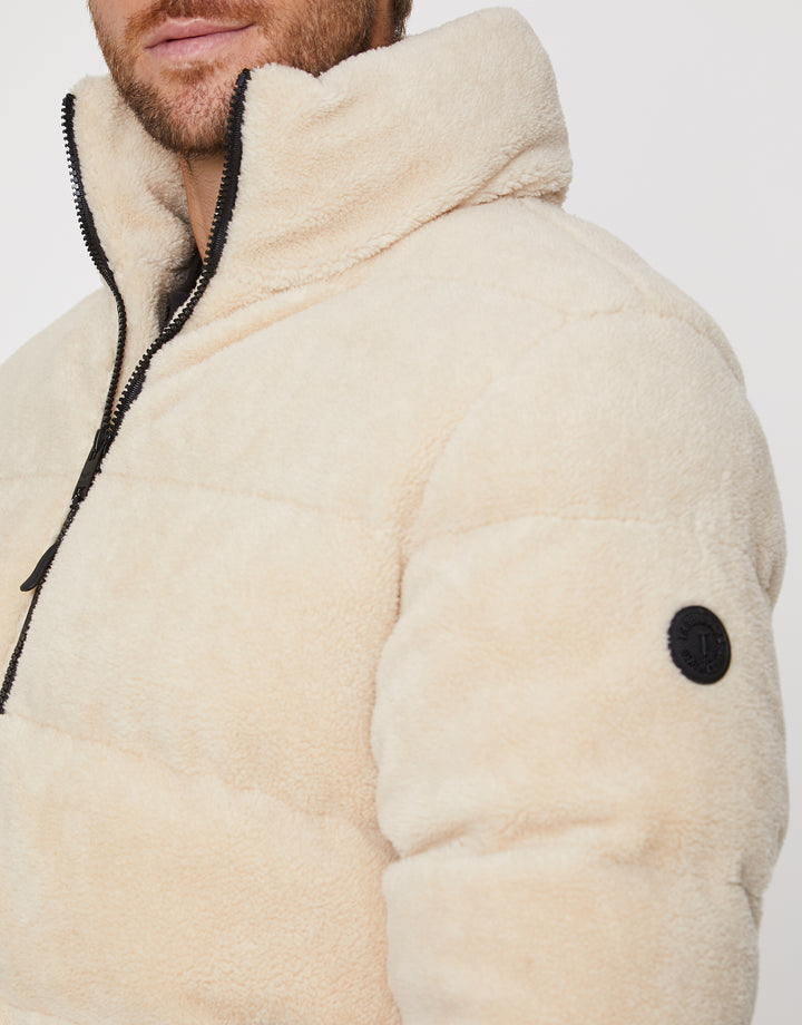 Stone Faux Borg Jacket