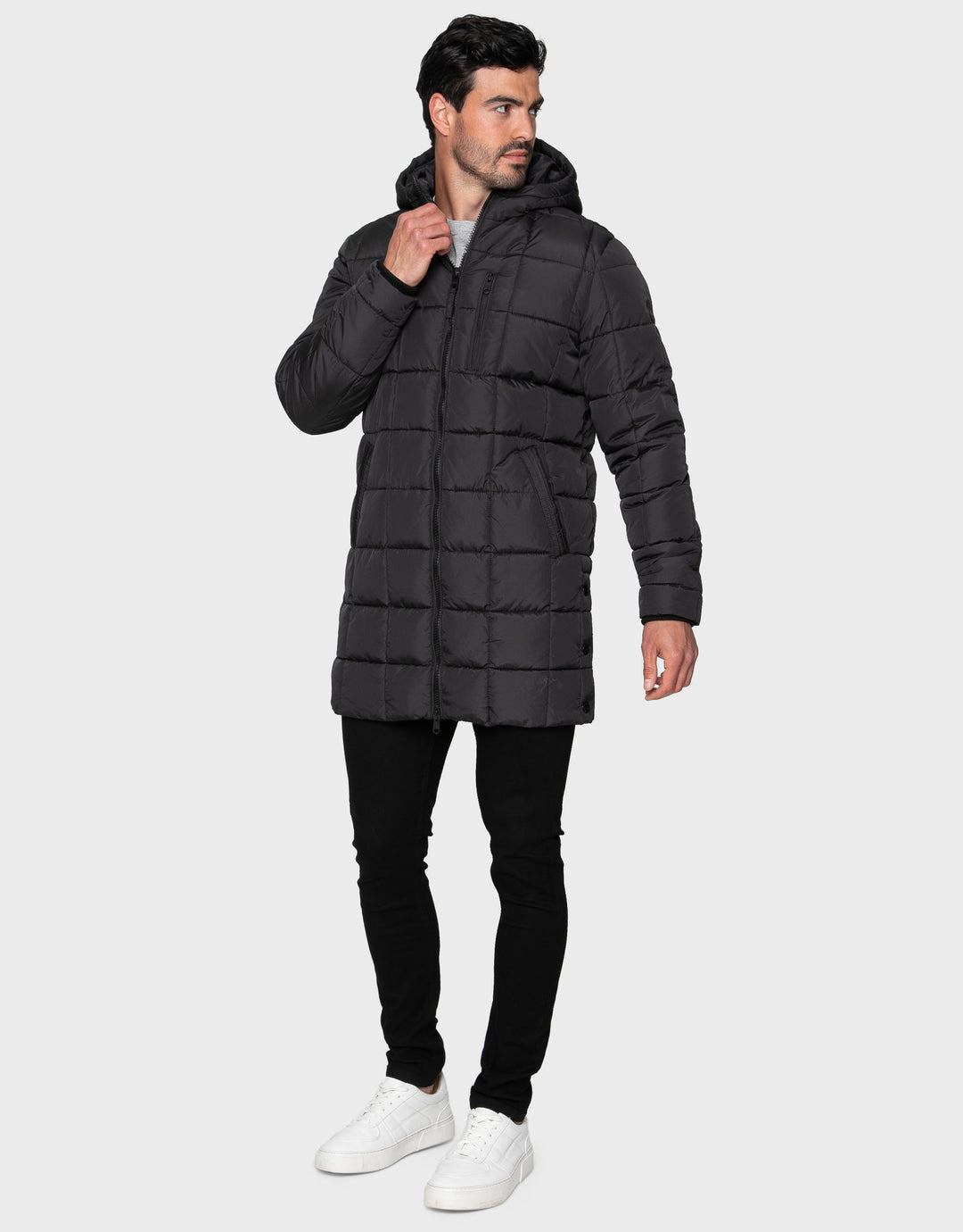 Black Padded Longline Jacket
