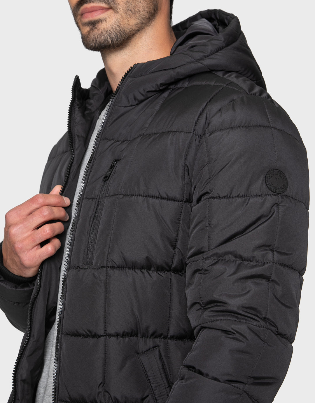 Black Padded Longline Jacket