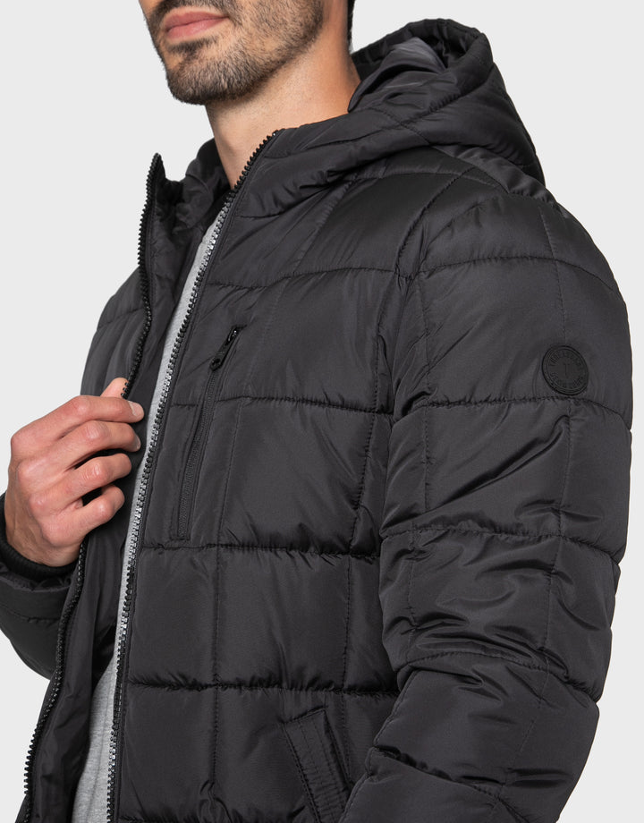 Black Padded Longline Jacket