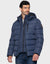 Navy Double Layer Hooded Puffer Jacket