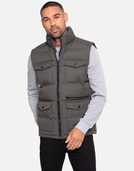 Men's Khaki Cargo Padded Gilet – Threadbare