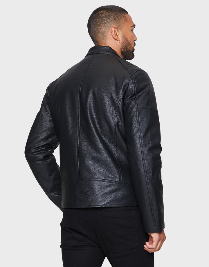Black PU Biker Jacket