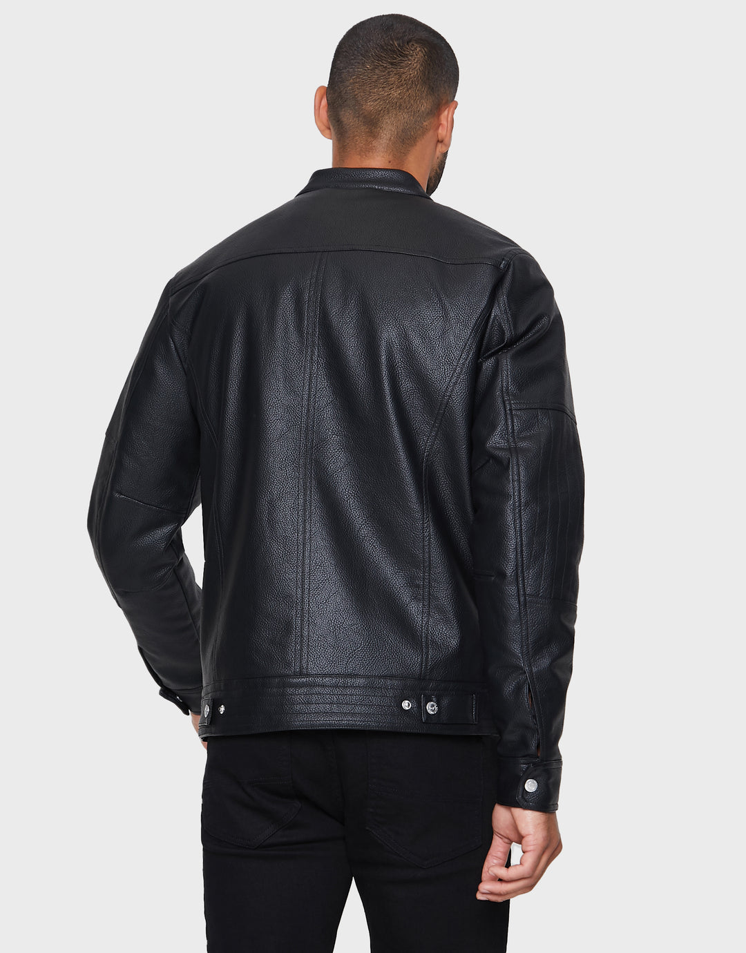 Black PU Biker Jacket