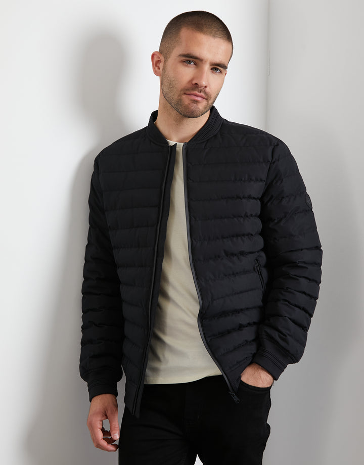Black Padded Bomber Jacket