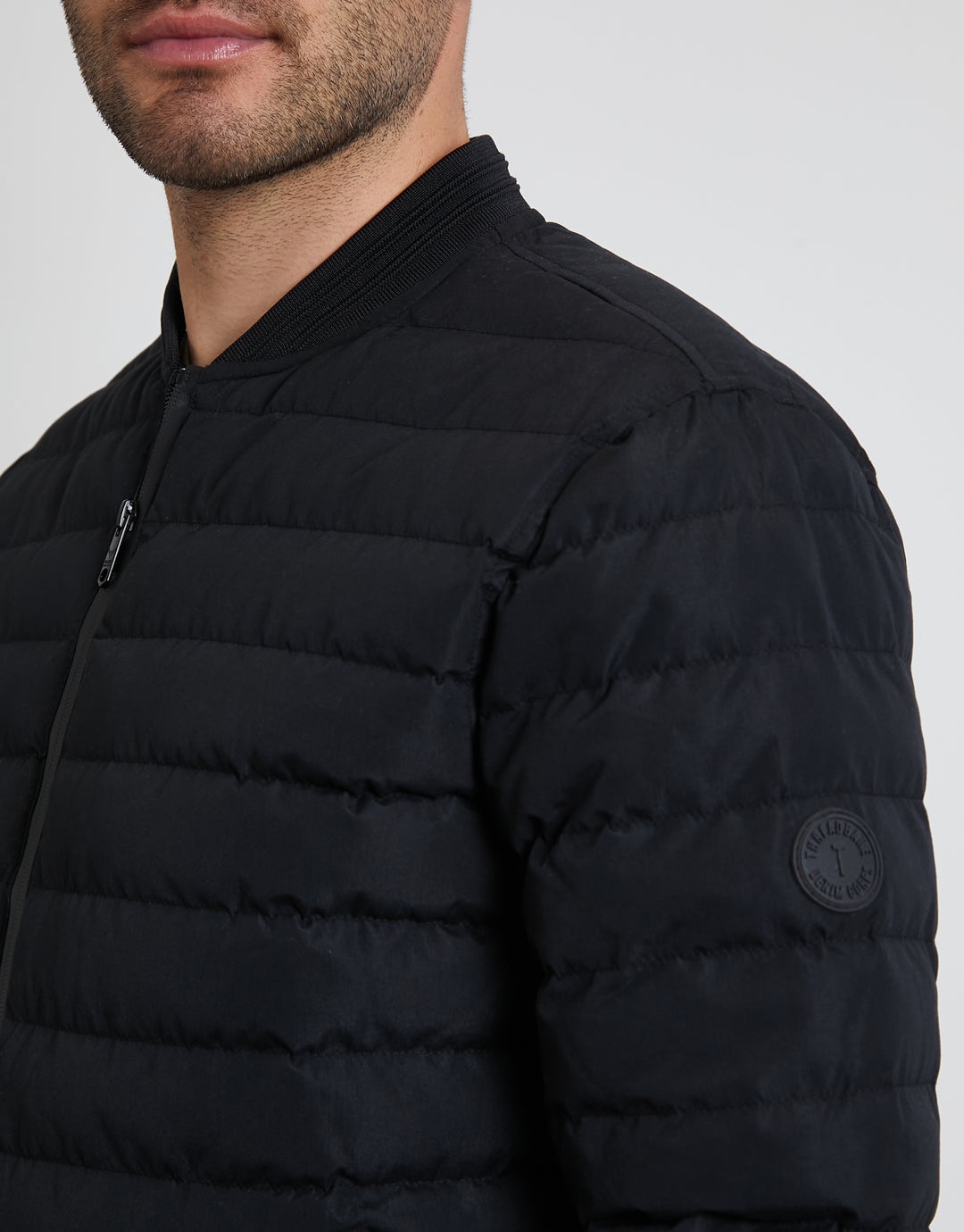 Black Padded Bomber Jacket