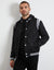 Black Varsity Style Bomber Jacket