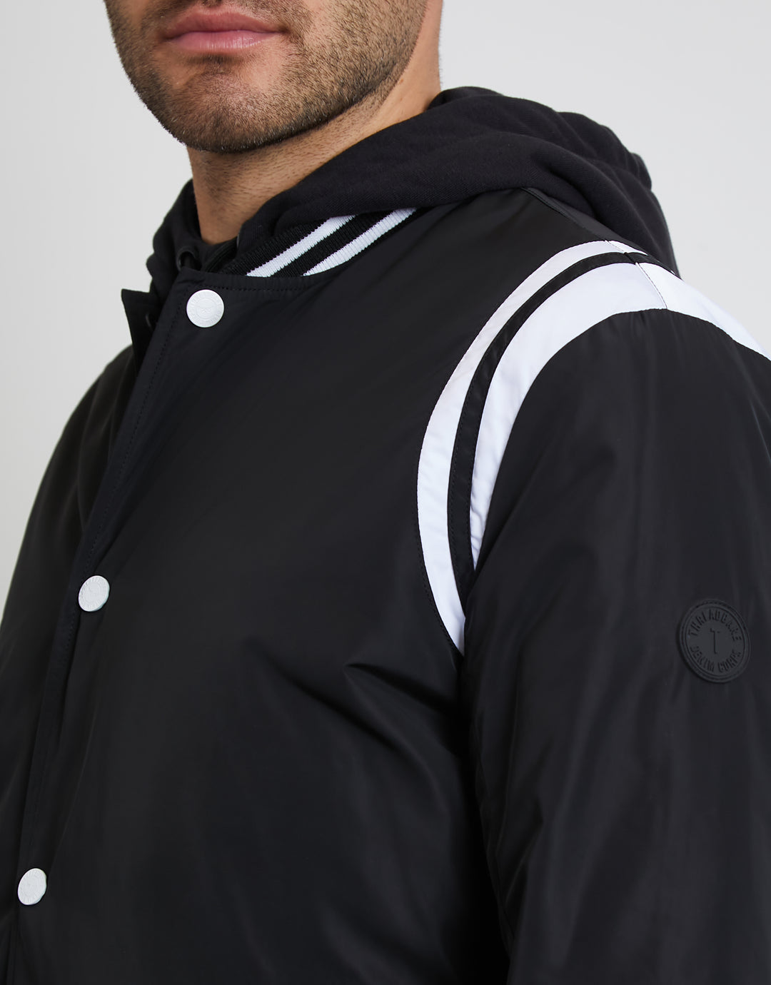 Black Varsity Style Bomber Jacket