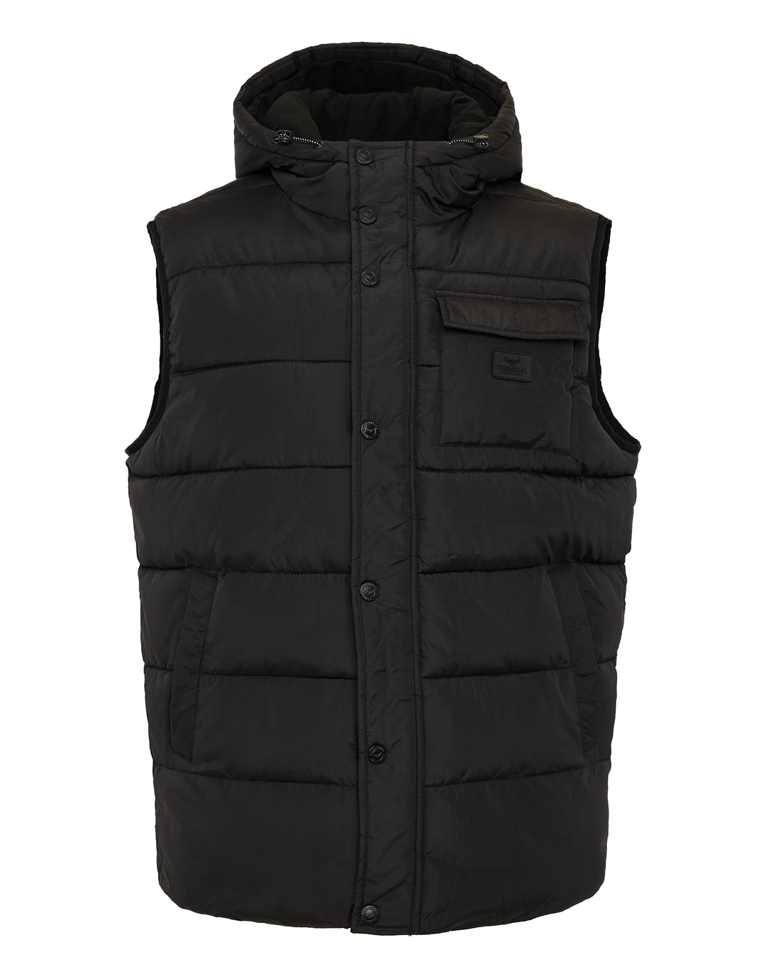 Black Hooded Padded Gilet