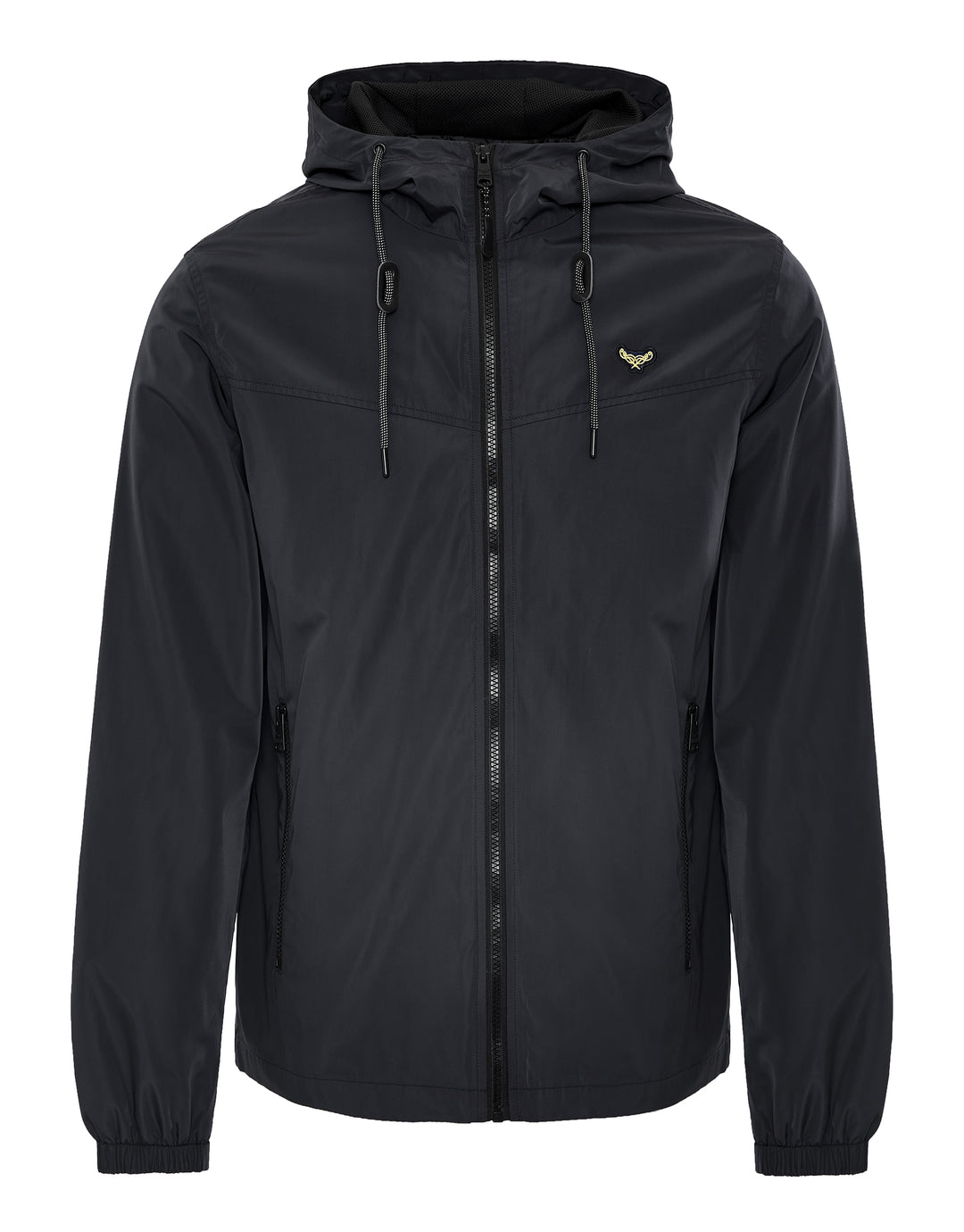 Black Zip Up Hooded Mac