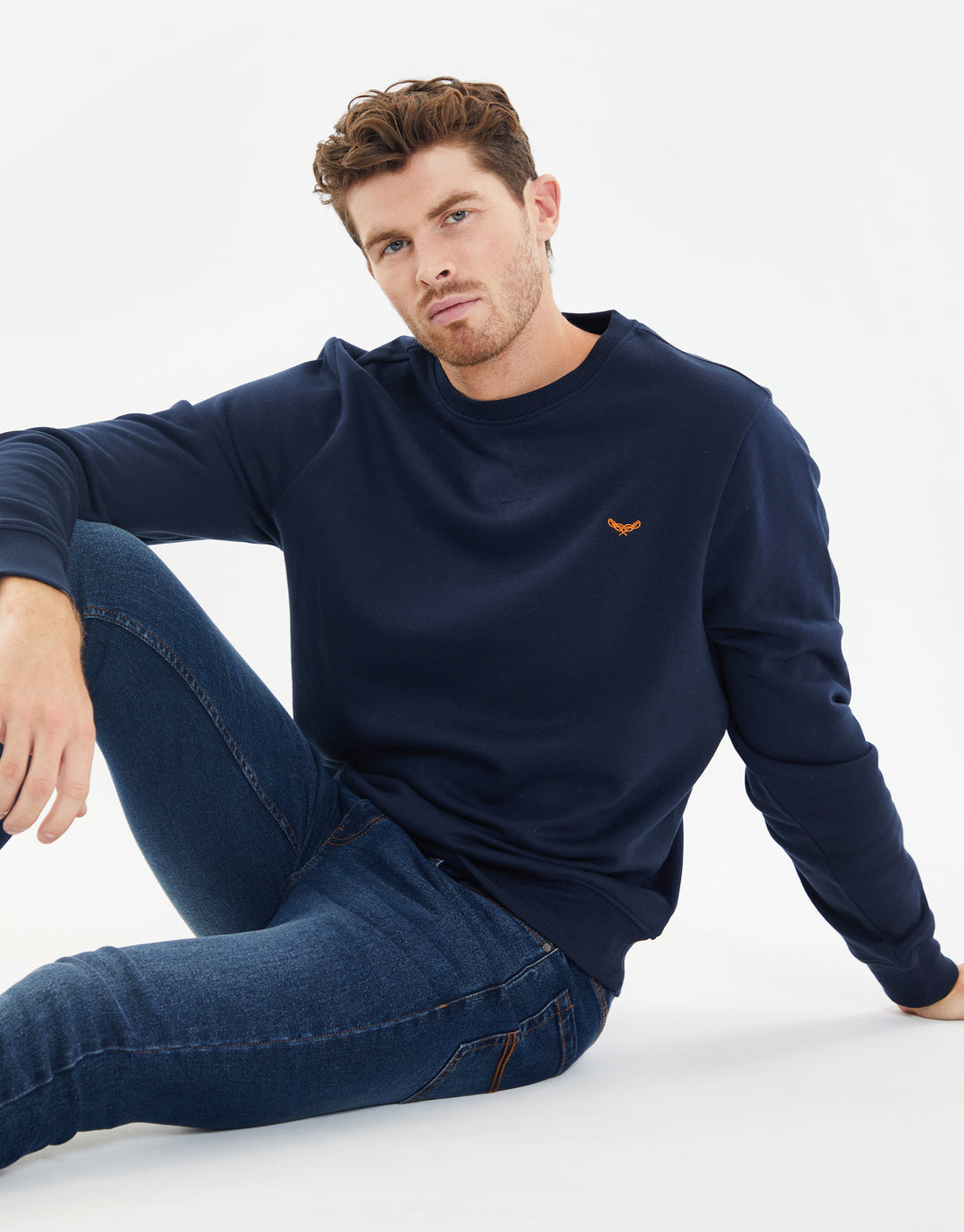 Navy & Grey Marl Crew Neck Sweatshirts (2 Pack)