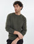 Dark Khaki Green Crew Neck Sweatshirt