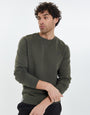 Dark Khaki Green Crew Neck Sweatshirt
