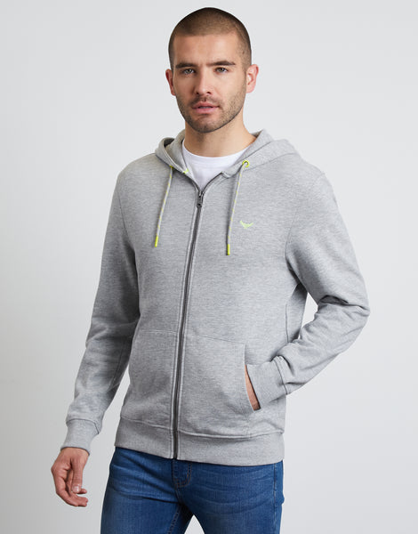 Men's Light Grey Zip-Through Hoodie – Threadbare