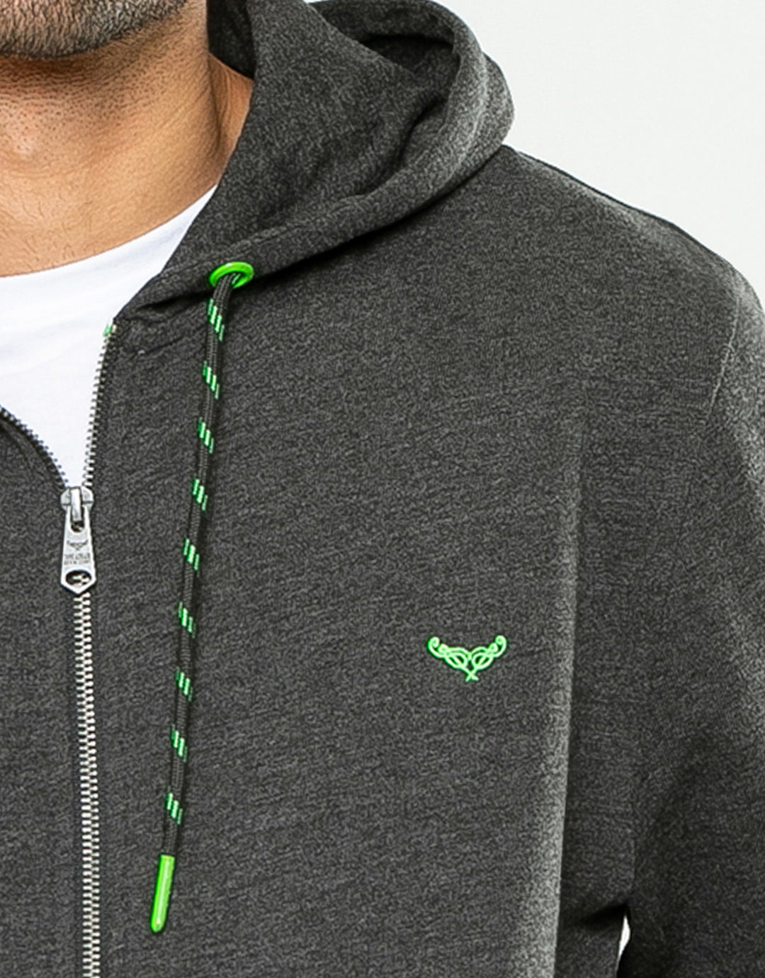 Charcoal Grey Marl Zip-Through Hoodie