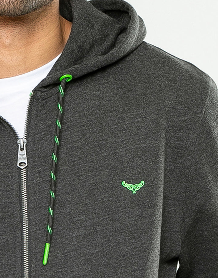 Charcoal Grey Marl Zip-Through Hoodie
