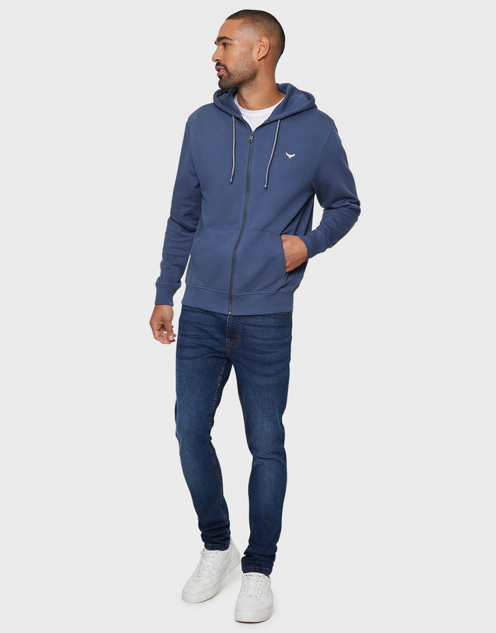 Denim Blue Zip-Through Hoodie