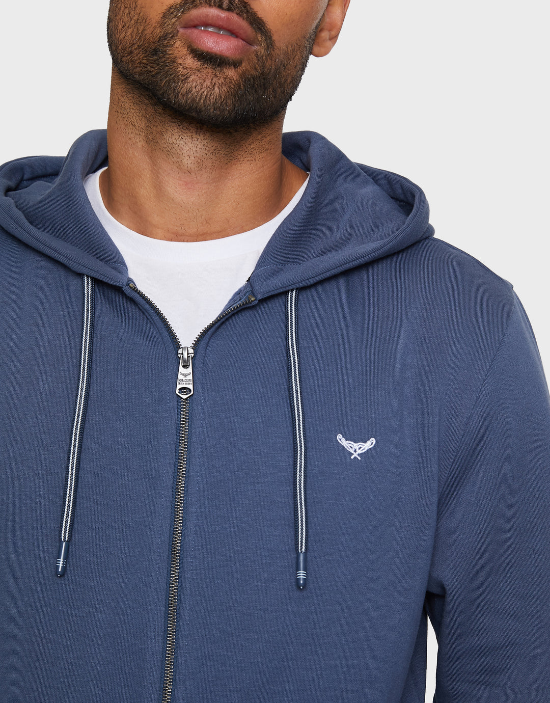 Denim Blue Zip-Through Hoodie